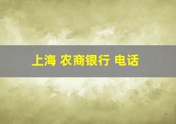 上海 农商银行 电话